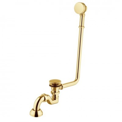 Besco przelew wannowy retro + korek klik klak + syfon złoty połysk SW-PRZ-ZLO