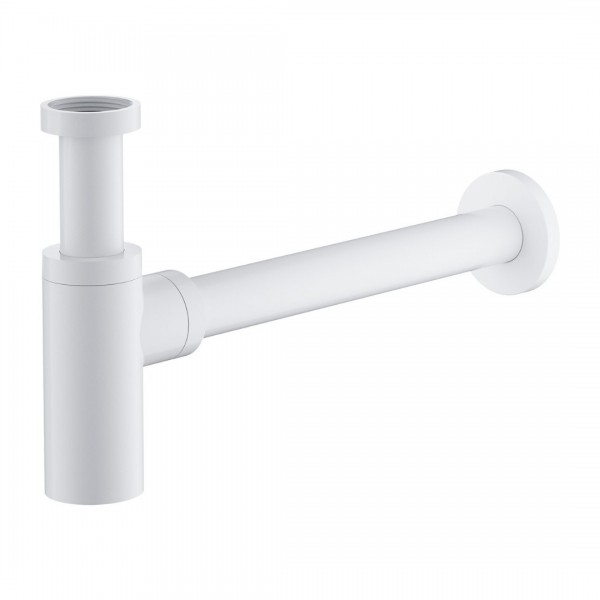 Omnires syfon umywalkowy mosiężny okrągły biały mat A186WM