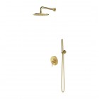 Omnires Y kompletny zestaw prysznicowy podtynkowy deszczownica 25 cm mosiądz szczotkowany SYSY35BSB