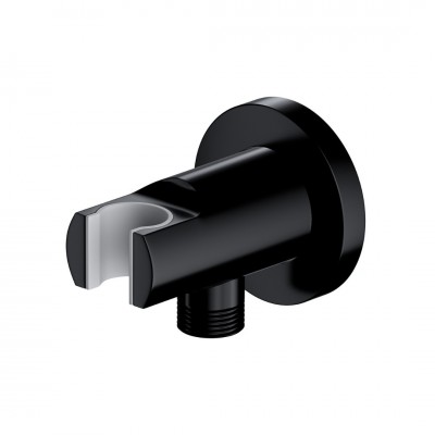 Omnires przyłącze kątowe z uchwytem czarny półpołysk 8873BL