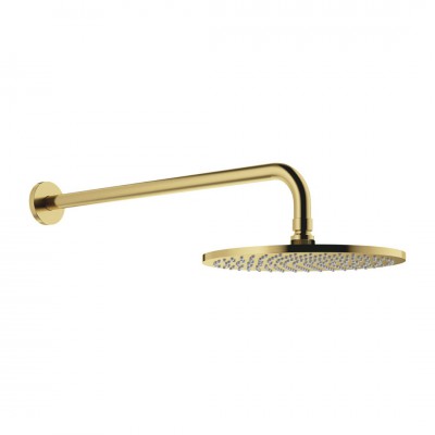 Omnires deszczownica okrągła 25 cm z ramieniem ściennym mosiądz szczotkowany WGSET1BSB