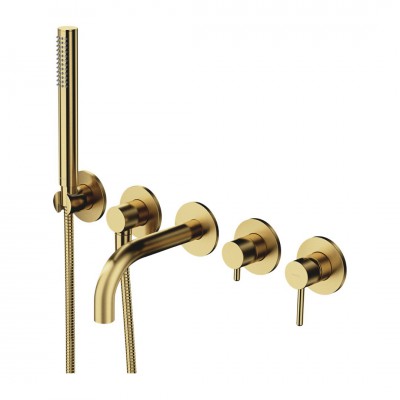 Omnires Y bateria wannowa podtynkowa 5-otworowa mosiądz szczotkowany Y1237/1SBSB