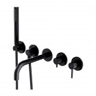 Omnires Y bateria wannowa podtynkowa 5-otworowa czarny półpołysk Y1237/1BL