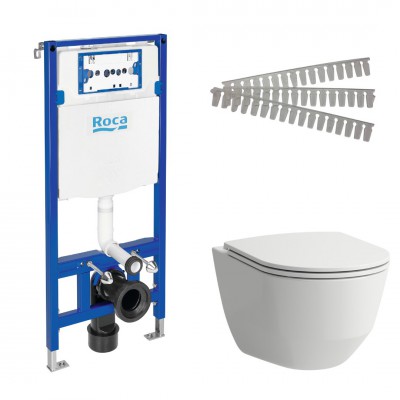 Laufen Pro A miska WC z deską Slim wolnoopadającą i stelaż podtynkowy Roca 46490