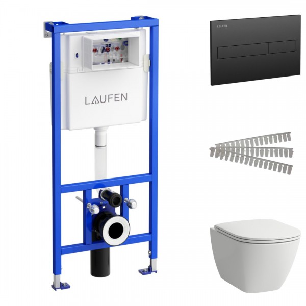 Laufen Lua Advanced zestaw 5w1 przycisk czarny mat