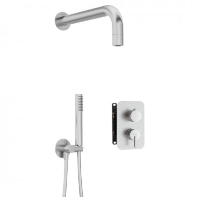 Deante Silia zestaw prysznicowy podtynkowy stal szczotkowana BXYZFQSM