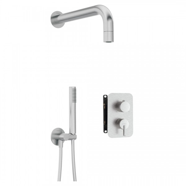 Deante Silia zestaw prysznicowy podtynkowy stal szczotkowana BXYZFQSM