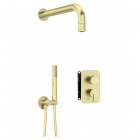 Deante Silia zestaw prysznicowy podtynkowy złoto szczotkowane BXYZRQSM