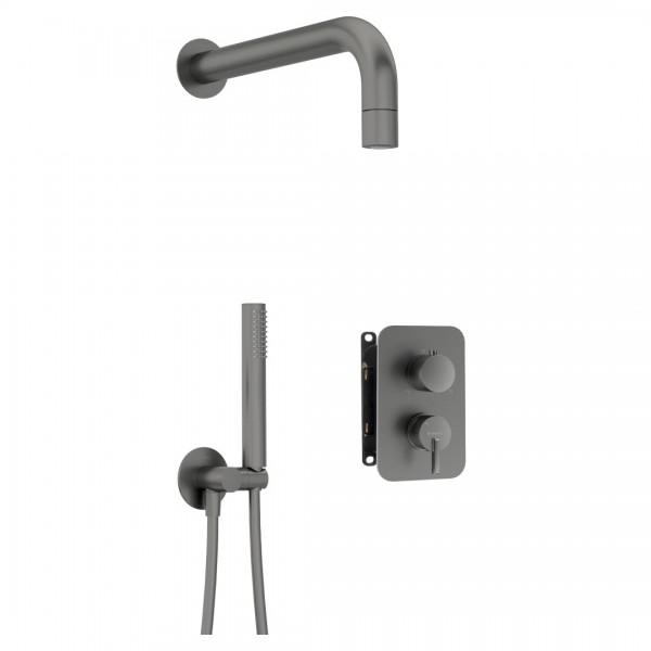 Deante Silia zestaw prysznicowy podtynkowy titanium BXYZDQSM