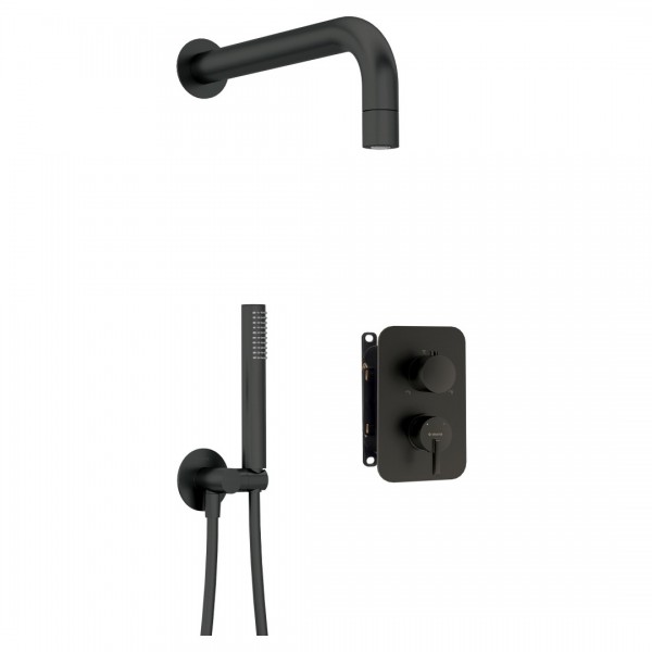 Deante Silia zestaw prysznicowy podtynkowy czarny mat BXYZNQSM