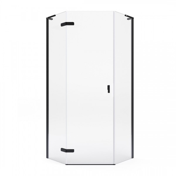 Roca Metropolis-N Diamond kabina prysznicowa pięciokątna 90 cm czarny mat AMP1109016M