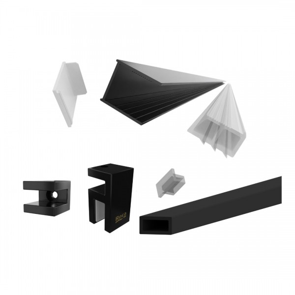 Roca District DF zestaw montażowy do ścianki prysznicowej czarny mat AMP7820006