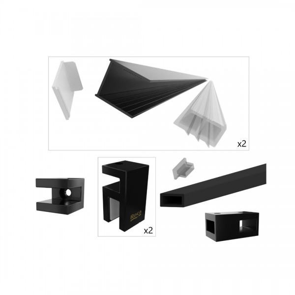 Roca District DF+LF zestaw montażowy do ścianki prysznicowej czarny mat AMP7920006