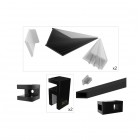 Roca District DF+LF zestaw montażowy do ścianki prysznicowej czarny mat AMP7920006