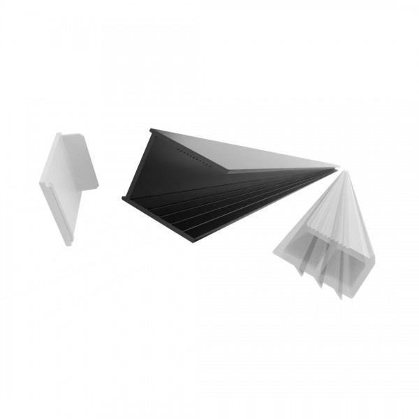 Roca District profil ścienny 200 cm czarny mat AMP6020006