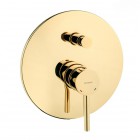 Oltens Molle kompletny zestaw prysznicowy podtynkowy deszczownica 22 cm złoty połysk 36614800