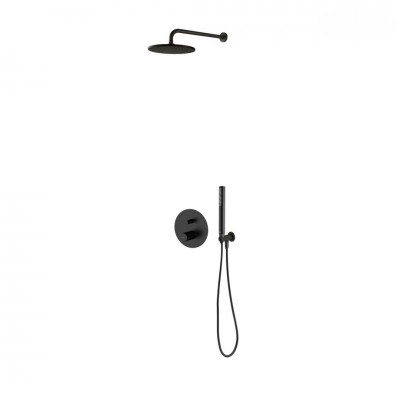 Oltens Hamnes zestaw prysznicowy podtynkowy deszczownica 22 cm czarny mat 36615300