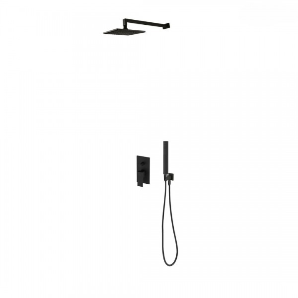 Oltens Gota kompletny zestaw prysznicowy podtynkowy deszczownica 22 cm czarny mat 36616300