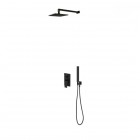 Oltens Gota kompletny zestaw prysznicowy podtynkowy deszczownica 22 cm czarny mat 36616300