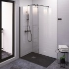 Roca District ścianka prysznicowa Walk-in 80 cm szkło 6 mm czarny mat 52319