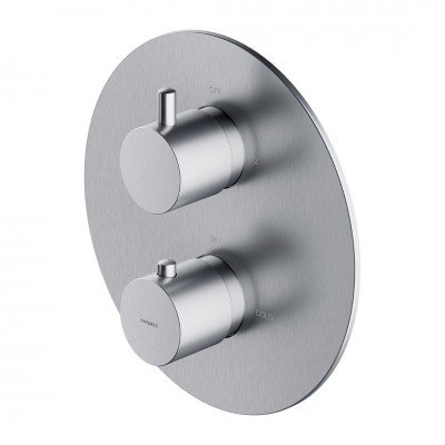 Omnires Y bateria wannowo-prysznicowa podtynkowa termostatyczna nikiel Y1236RONI