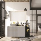 Elita Meble Sharon Square lustro LED 120x80 cm złote 169522