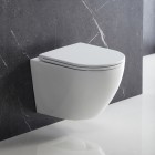 Omnires Ottawa miska WC wisząca bezkołnierzowa z deską wolnoopadającą biała OTTAWAMWBP