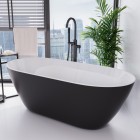 Besco Moya wanna wolnostojąca 160x70 cm czarny połysk/biały połysk WMD-160-MBW