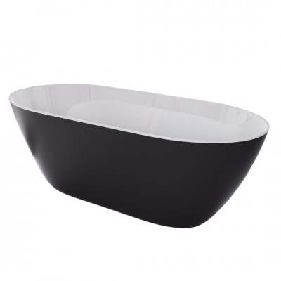 Besco Moya wanna wolnostojąca 170x70 cm czarny połysk/biały połysk WMD-170-MBW