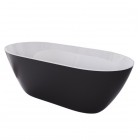 Besco Moya wanna wolnostojąca 160x70 cm czarny mat/biały połysk WMMC-160M