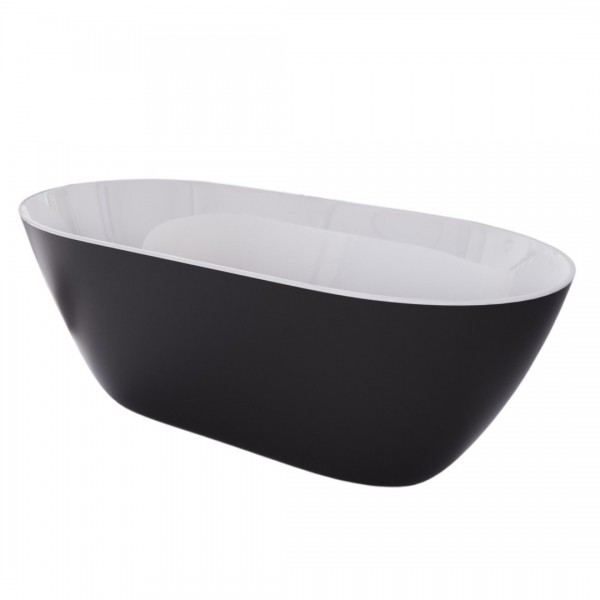 Besco Moya wanna wolnostojąca 170x70 cm czarny mat/biały połysk WMMC-170M