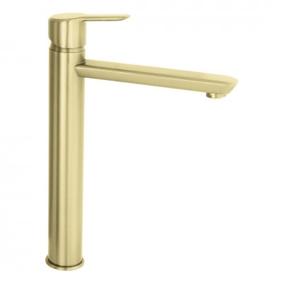 Deante Arnika bateria umywalkowa stojąca wysoka złoto szczotkowane BQA_R20N