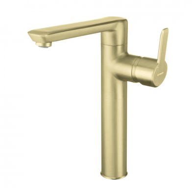 Deante Arnika bateria umywalkowa wysoka złoto szczotkowane BQA_R20K