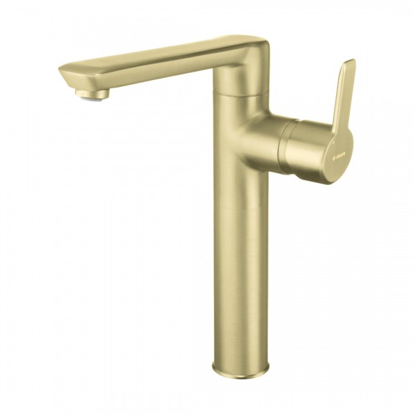 Deante Arnika bateria umywalkowa wysoka złoto szczotkowane BQA_R20K