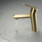 Deante Arnika bateria umywalkowa stojąca złoto szczotkowane BQA_R20M