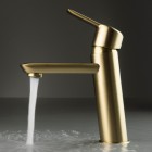 Deante Arnika bateria umywalkowa stojąca złoto szczotkowane BQA_R20M