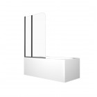 Besco Prime parawan nawannowy 90x140 cm czarny mat PNPB-2S