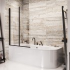 Besco Prime parawan nawannowy 90x140 cm czarny mat PNPB-2S