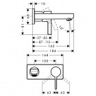 Hansgrohe Metris S bateria umywalkowa podtynkowa wylewka 165 mm