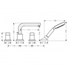 Hansgrohe Metris S bateria wannowa 4-otworowa montaż na brzegu wanny