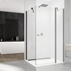 Sanswiss Solino ścianka prysznicowa 80 cm boczna do drzwi czarny mat SOLT108000607