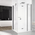 Sanswiss Solino ścianka prysznicowa 75 cm boczna do drzwi czarny mat SOLT107500607