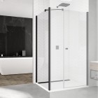 Sanswiss Solino ścianka prysznicowa 90 cm boczna do drzwi czarny mat SOLT309000607