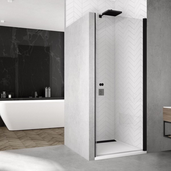 Sanswiss Solino drzwi prysznicowe 100 cm czarny mat SOL110000607