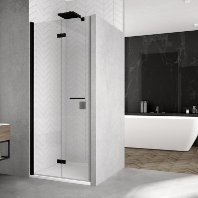 Sanswiss Solino drzwi prysznicowe 90 cm lewe czarny mat SOLF1G0900607
