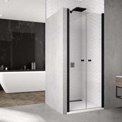 Sanswiss Solino drzwi prysznicowe 70 cm czarny mat SOL207000607