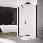 Sanswiss Solino kabina prysznicowa prostokątna 100x80 cm czarny mat SOL110000607+SOLT108000607