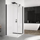 Sanswiss Solino kabina prysznicowa prostokątna 90x80 cm czarny mat SOL109000607+SOLT108000607