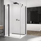 Sanswiss Solino kabina prysznicowa prostokątna 90x80 cm czarny mat SOL1309000607+SOLT108000607