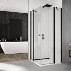 Sanswiss Solino kabina prysznicowa kwadratowa 100 cm czarny mat SOL1310000607+SOL1310000607